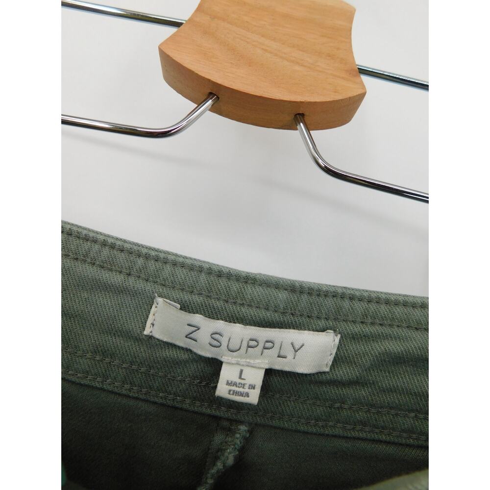 Z Supply Women's Green High Waist Twill Cotton Ankle Noah Cargo Pant Size Large - Picture 4 of 6